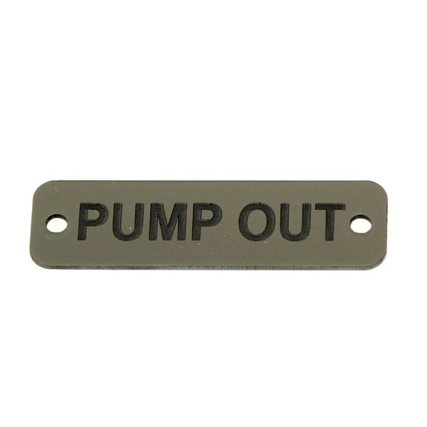 AG Pump Out Label (S) Silver with Black Engraving 75mm x 22mm