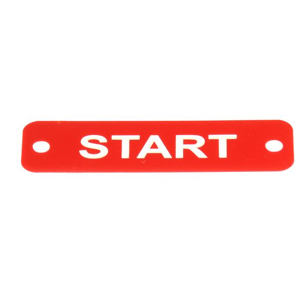 AG Engine Start Label (S) Red with White Engraving 75mm x 22mm