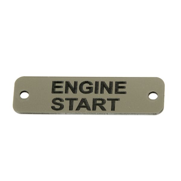 AG Engine Start Label (S) Silver with Black Engraving 75mm x 22mm