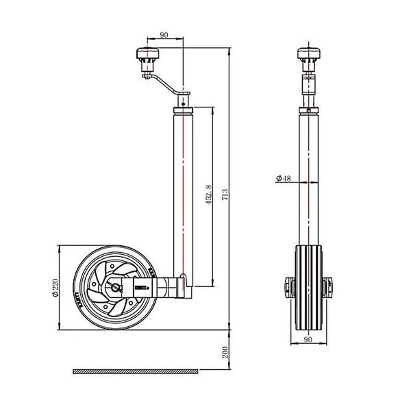 Kartt Ultimate Caravan / Trailer Jockey Wheel (48mm Shaft)