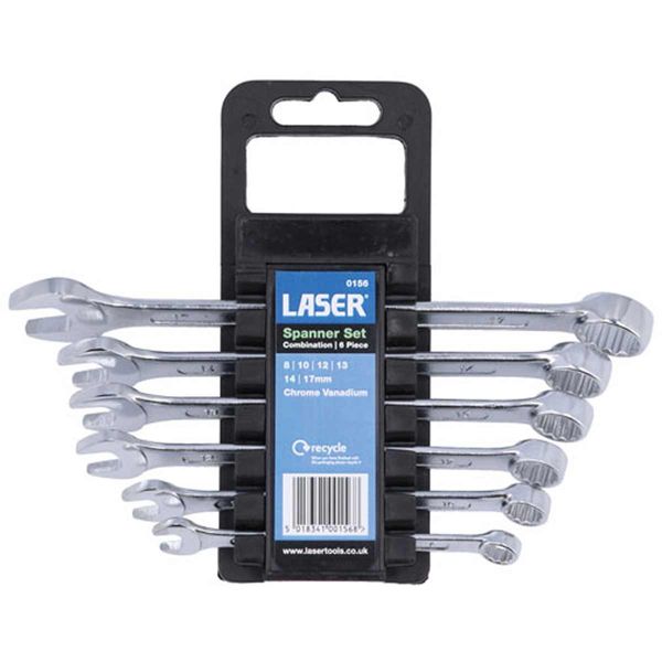 Laser Tools Combination Spanner Set 6-Piece (8, 10, 12, 13, 14 & 17mm)