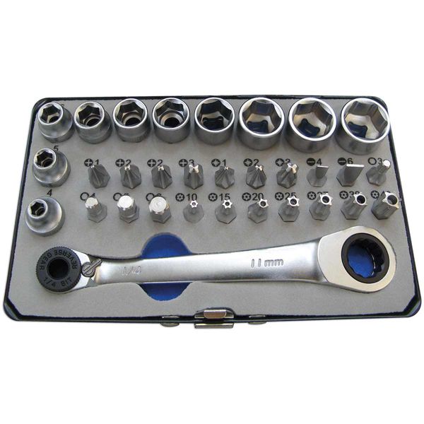 Laser Tools Socket and Bit Set 1/4" Drive (31-Piece)