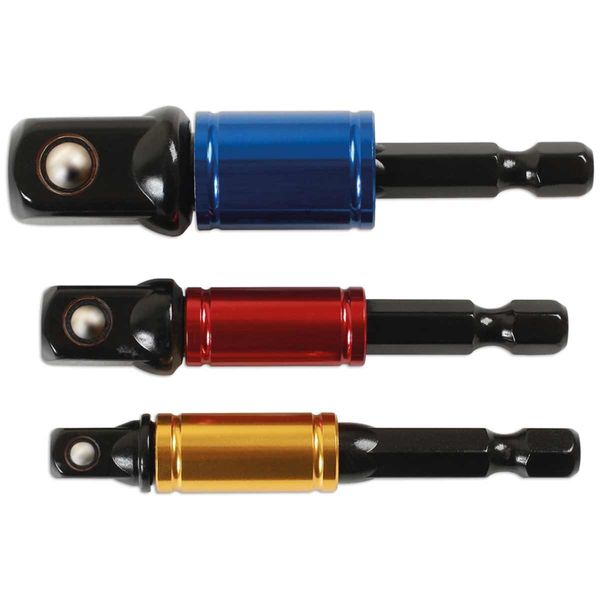 Laser Tools Socket Adaptor Set with Rotating Sleeve 1/4", 3/8" & 1/2"