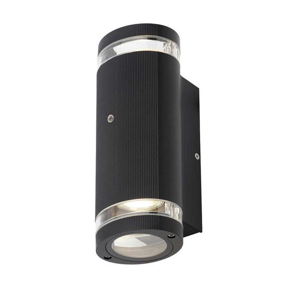 Helix LED GU10 Up/Down Light with Photocell Sensor Black (2 Bulbs)