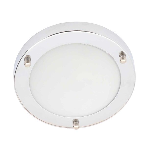 Delphi LED Flush Ceiling Light 180mm Chrome (600lm / 12W)