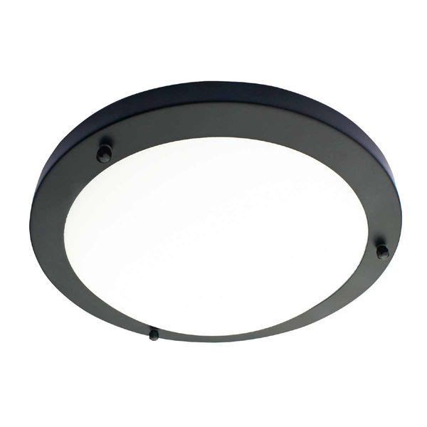 Delphi LED Flush Ceiling Light 180mm Satin Black (600lm / 12W)