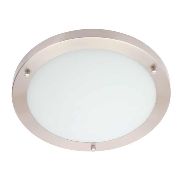 Delphi LED Flush Ceiling Light 310mm Satin Nickel (900lm / 18W)