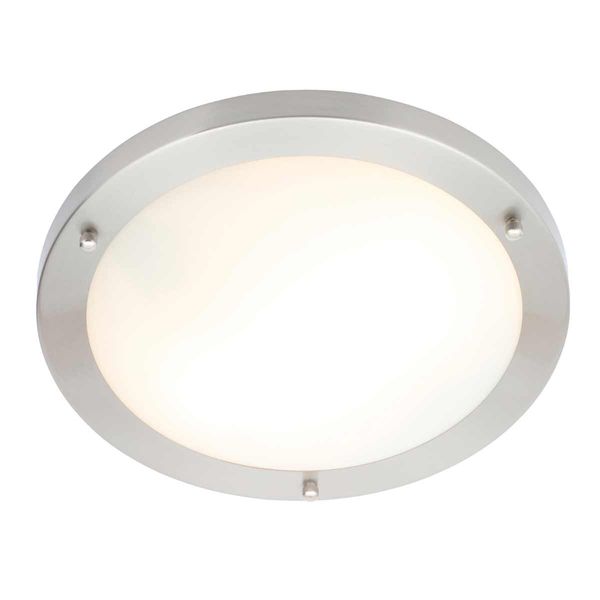 Delphi LED Flush Ceiling Light 310mm Satin Nickel (900lm / 18W)