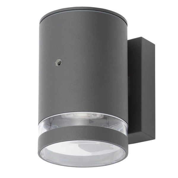 Lens LED GU10 Wall Downlight with Photocell Sensor Anthracite (1 Bulb)