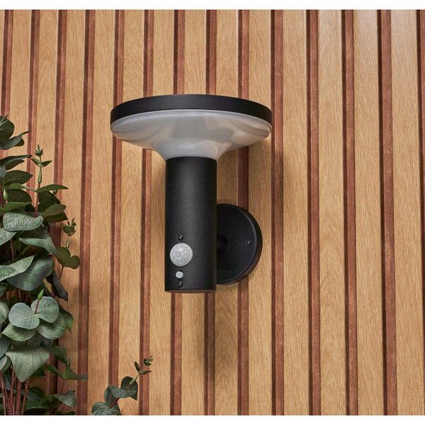 Clara Solar LED Wall Light with PIR Sensor Black (220Lm / 2W)