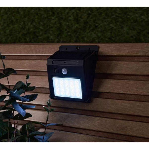 Marley Solar LED Wall Light with PIR Sensor Black (230lm / 4W)