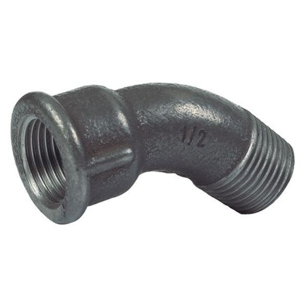 AG Black Iron 45 Degree Galvanised Bend 1-1/2" BSP Male to Female