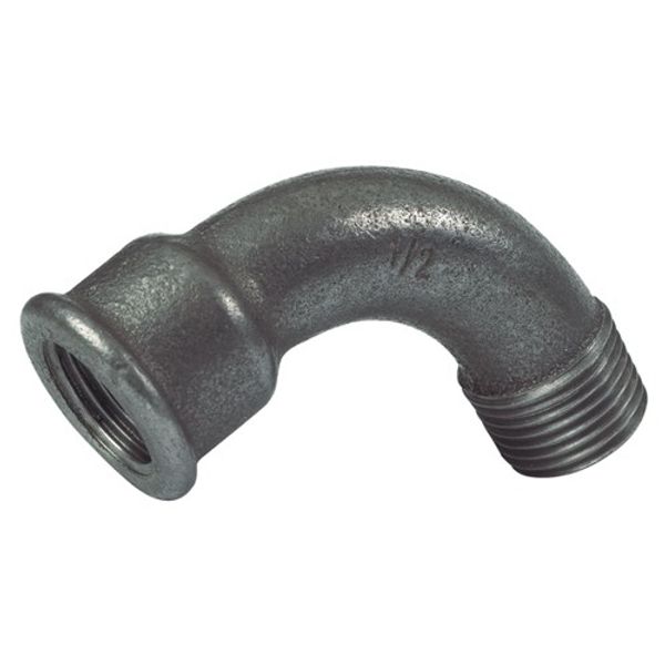 Black Iron 90 Degree Galvanised Swept Bend 1-1/2" BSP Male to Female