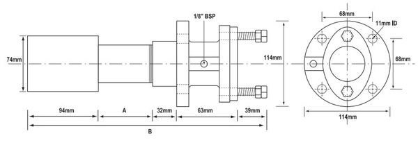 AG 1-1/4" x 7" Weld In Bronze Stern Tube Assembly