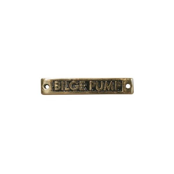 AG Bilge Pump - Oblong Name Plate Brass