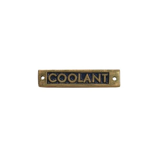 AG Coolant - Oblong Name Plate Brass