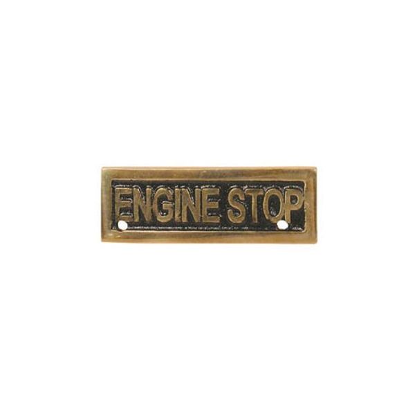 AG Engine Stop Name Plate Brass