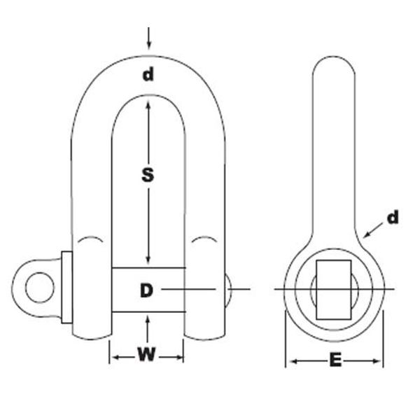 AG Galvanised Load Rated D Shackle 3/8"