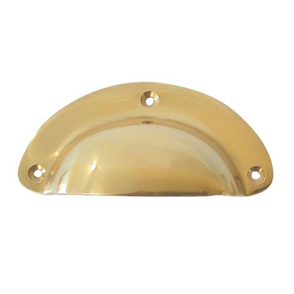 AG Hooded Drawer Pull Cast Brass Plain