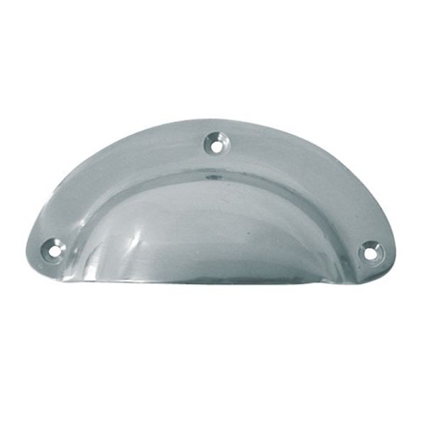 AG Hooded Drawer Pull Cast Chrome Plain