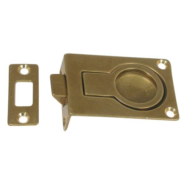 AG Spring Latch Flush Ring & Keep Brass