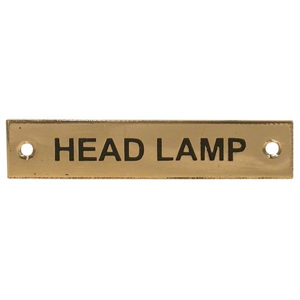 AG "Head Lamp" Label Brass 57 x 12mm