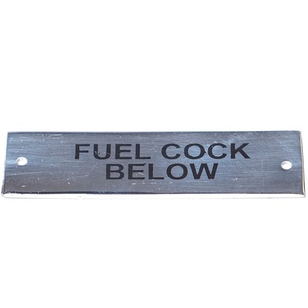 AG SP Fuel Cock Below Label Chrome 75 x 19mm