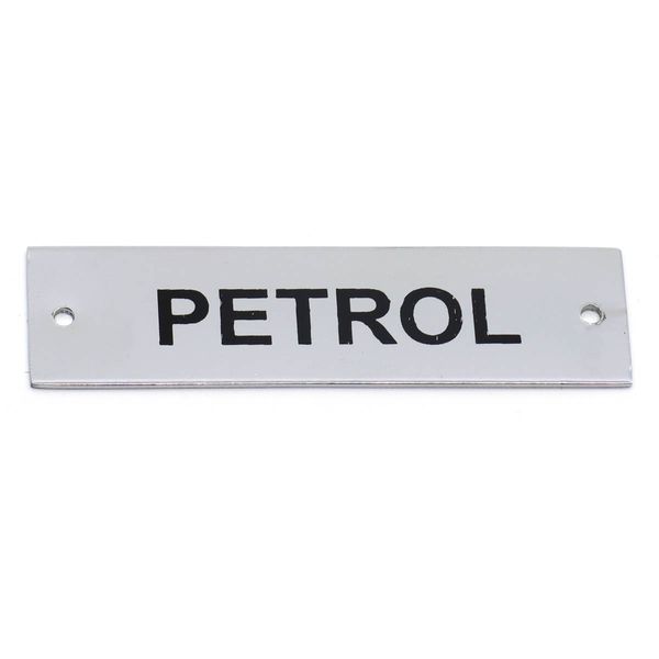 AG Screen Printed Petrol Label Chrome 57 x 12mm