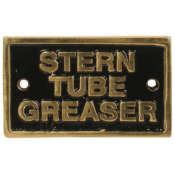 AG Stern Tube Greaser Name Plate Brass