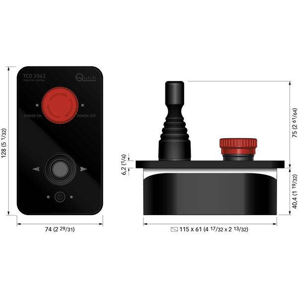 Quick Thruster Joystick Control Panel with Main Switch TCD2062