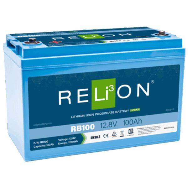 RELiON RB100 Lifepo4 Lithium Ion Battery (12V / 100Ah / 4SC)