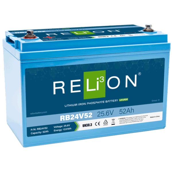 RELiON RB24V52 Lifepo4 Lithium Ion Battery (24V / 52Ah)