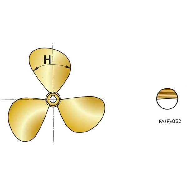 Vetus Propeller 18" x 12" 3-Blade 30mm Shaft 1:10 Right Hand