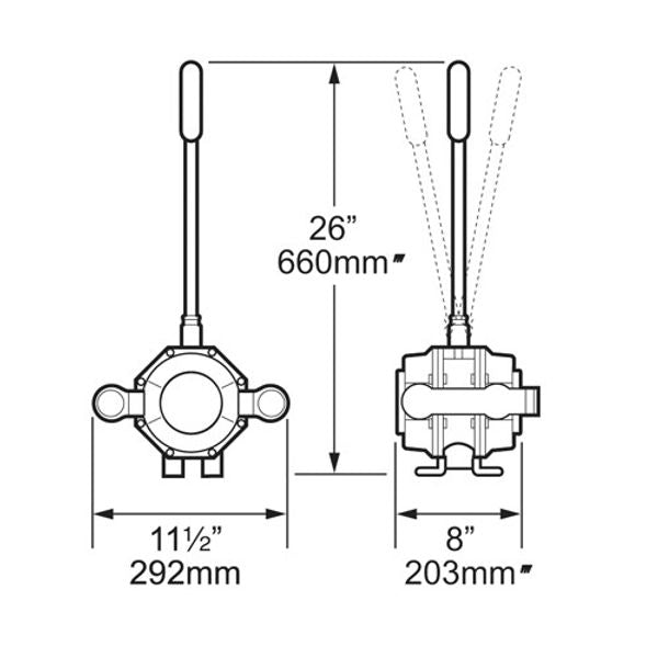 Whale Mk5 Double Acting Manual Bilge Pump On Deck Mount