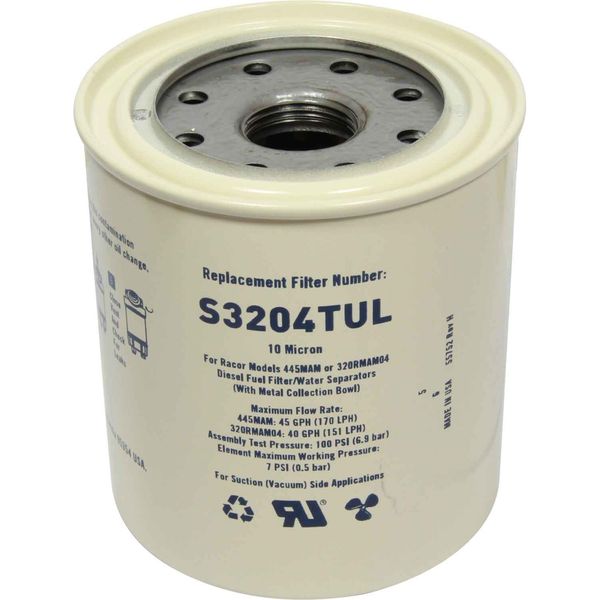 Racor S3204TUL Spin-On Fuel Filter Element (10 Micron)