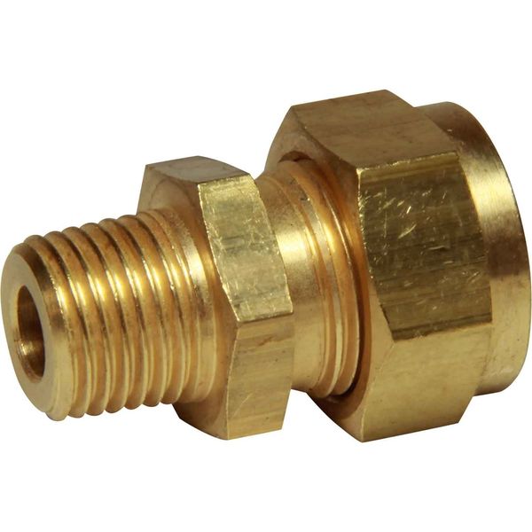 AG Brass Male Stud Coupling 3/8" x 1/4" BSP Taper Packaged