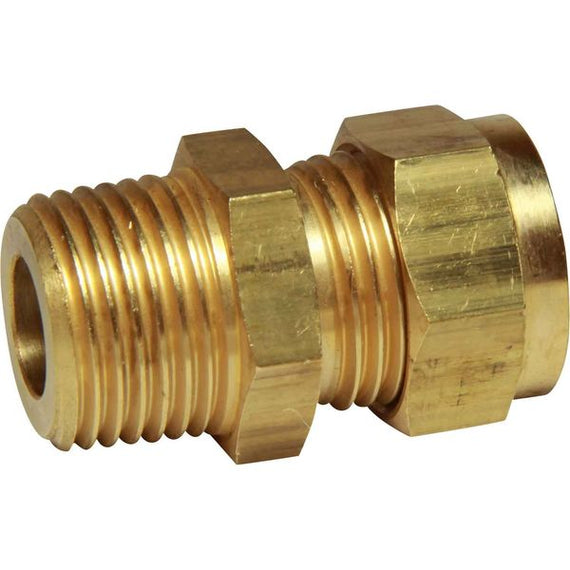 AG Brass Male Stud Coupling 1/2" x 1/2" BSP Taper Packaged