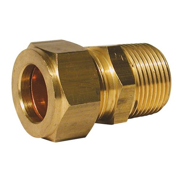 AG Brass Male Stud Coupling 1/4" x 3/8" BSP Taper Packaged