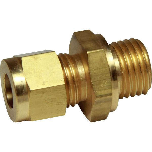 AG Brass Male Stud Coupling M14 x 1.5 to 5/16" Tube Packaged