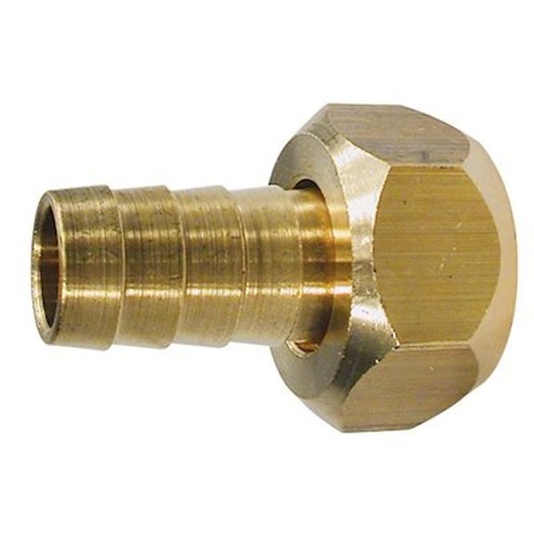 Wade Brass Hose Tail Connector 1/4" BSP Nut to 1/4" Spigot Packaged