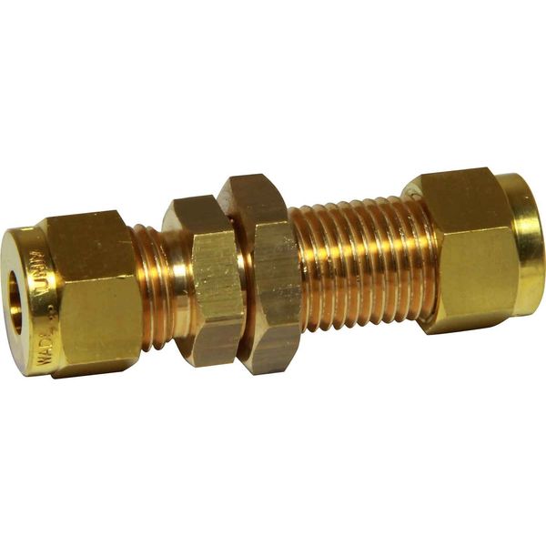 AG Brass Bulkhead Coupling 1/4" Tube 3/8"