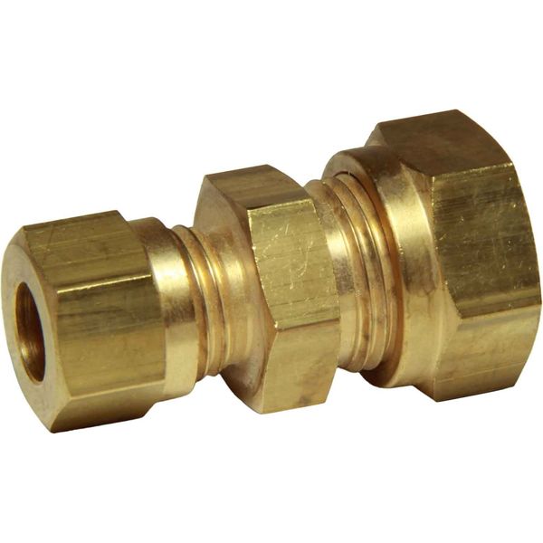 AG Brass Straight Coupling 10mm x 8mm Packaged