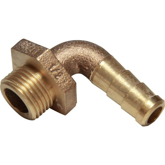 AG Right Angle Hose Connector Bronze 1/2" BSP - 1/2" Hose