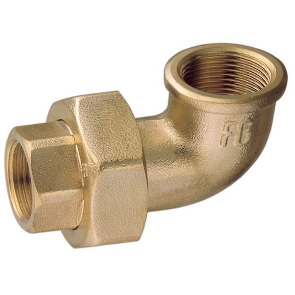 Elbowed Union Brass with Tapered Seat 1" BSP Female Ports