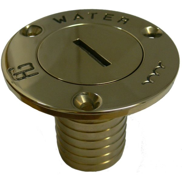 Deck Filler Polished Brass Water 50mm