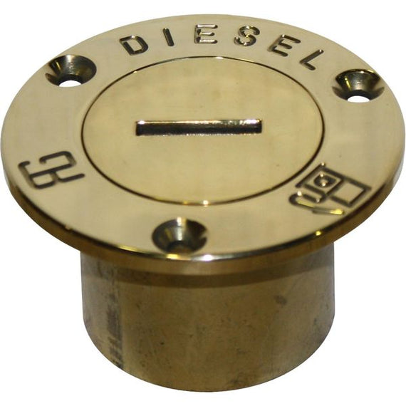 Diesel Deck Filler in Polished Brass 1-1/2" BSP Female