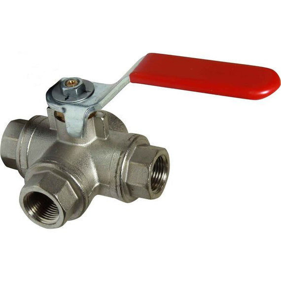 Maestrini Brass Reduced Passage L Port Valve (3/8" BSP)