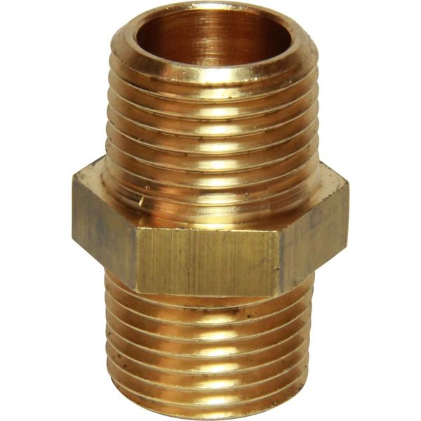 Maestrini Brass Equal Nipple (1/2" BSP Male / Packaged)