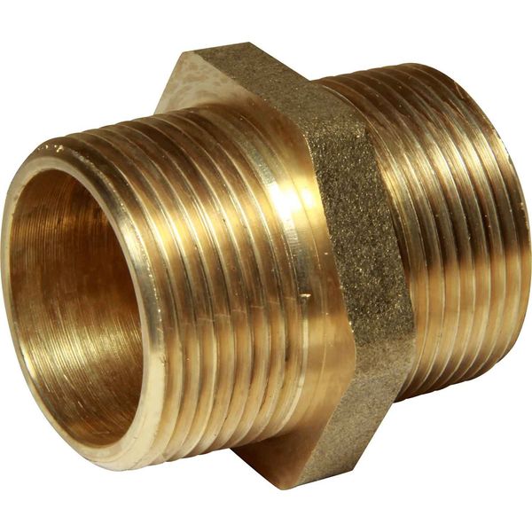 Maestrini Brass Equal Nipple (1-1/4" BSP Male / Packaged)