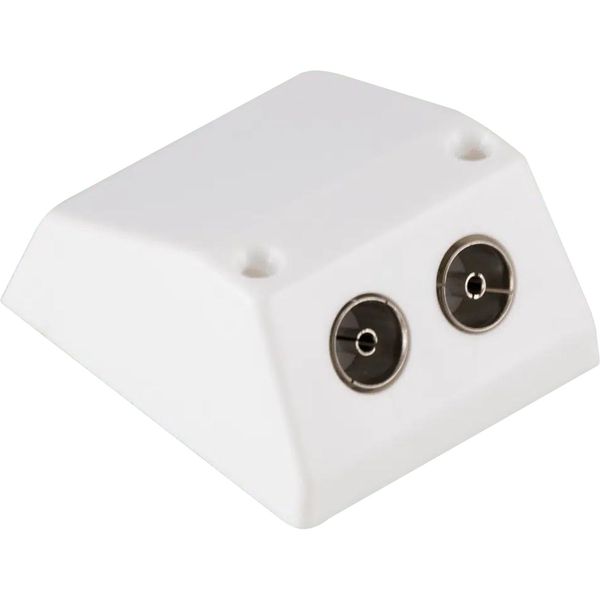 Maxview Coaxial Splitter Box for TV and FM (Twin Outlet / Surface Mount)